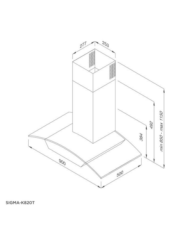 Máy hút mùi Malloca SIGMA-K820T 3 Thiết kế của Máy hút mùi Malloca Luxury SIGMA-K820T