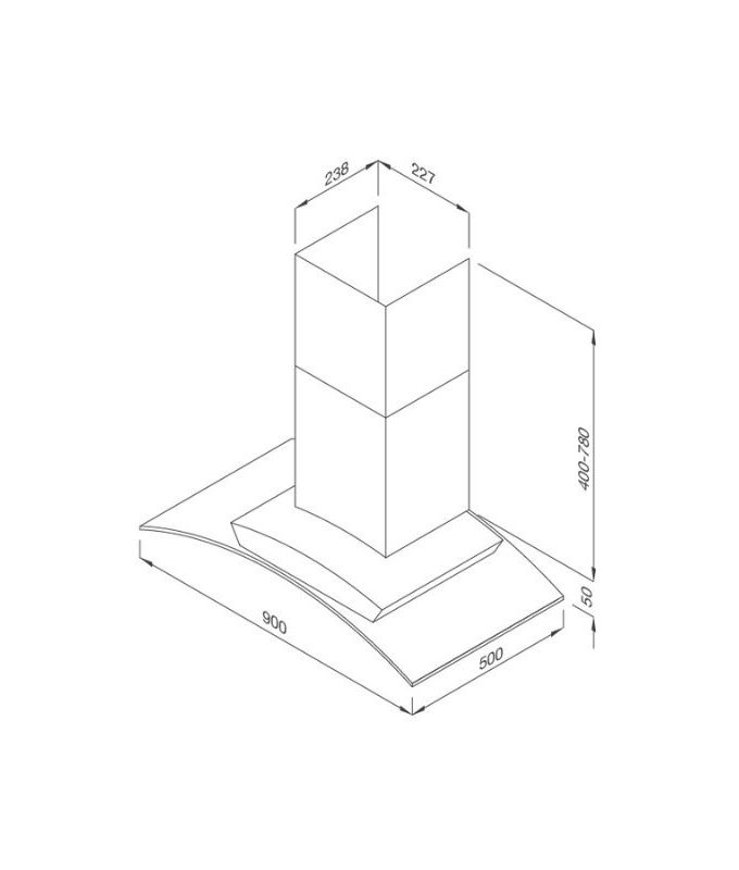 Máy hút mùi áp tường Malloca MC 1090 3 Thiết kế của Máy hút mùi Malloca MC 1090