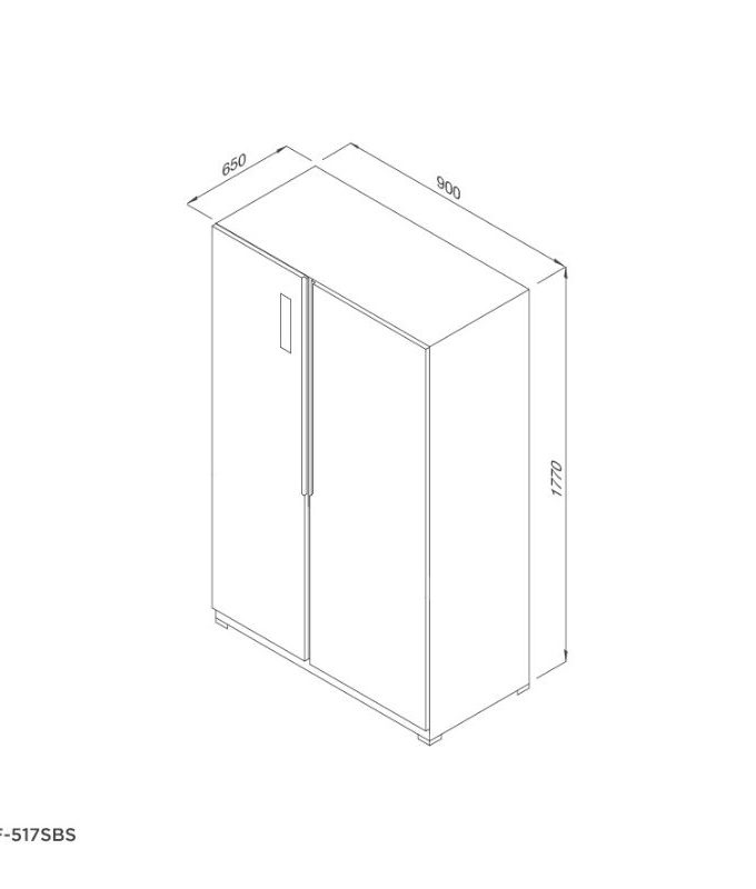 kích thước của Tủ lạnh Malloca side by side MF-517SBS