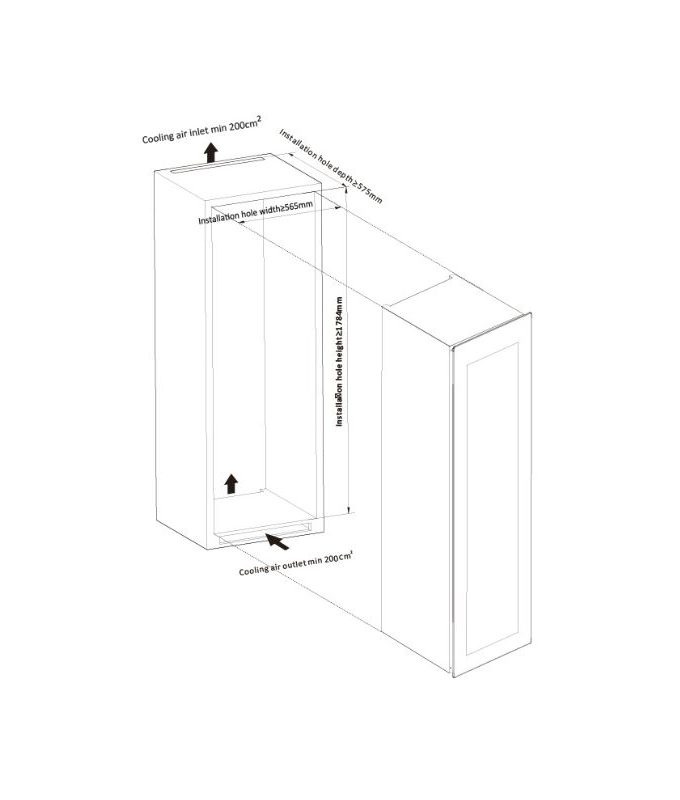 thông số kỹ thuật của Tủ bảo quản rượu âm tủ Malloca MWC-95BI