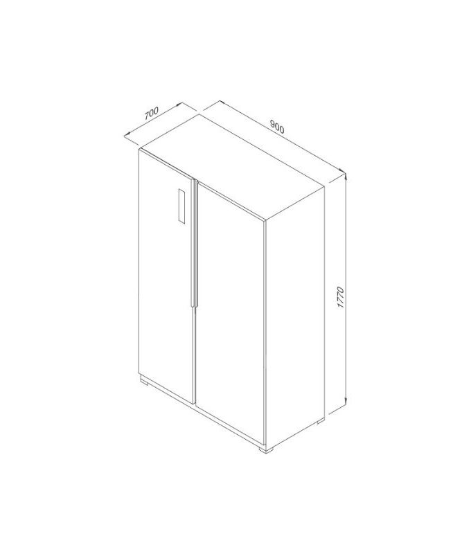 kích thước của Tủ lạnh Side by Side Malloca MF-521SBS