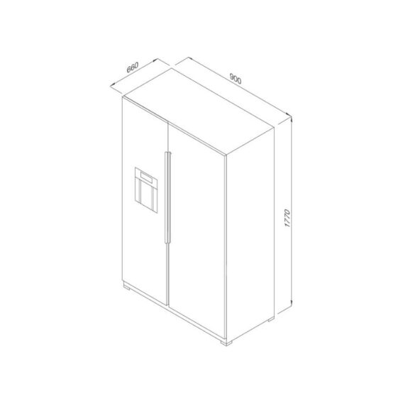 kích thước của Tủ lạnh Side by Side Malloca MF-547 SIM kích thước của Tủ lạnh Side by Side Malloca MF-547 SIM