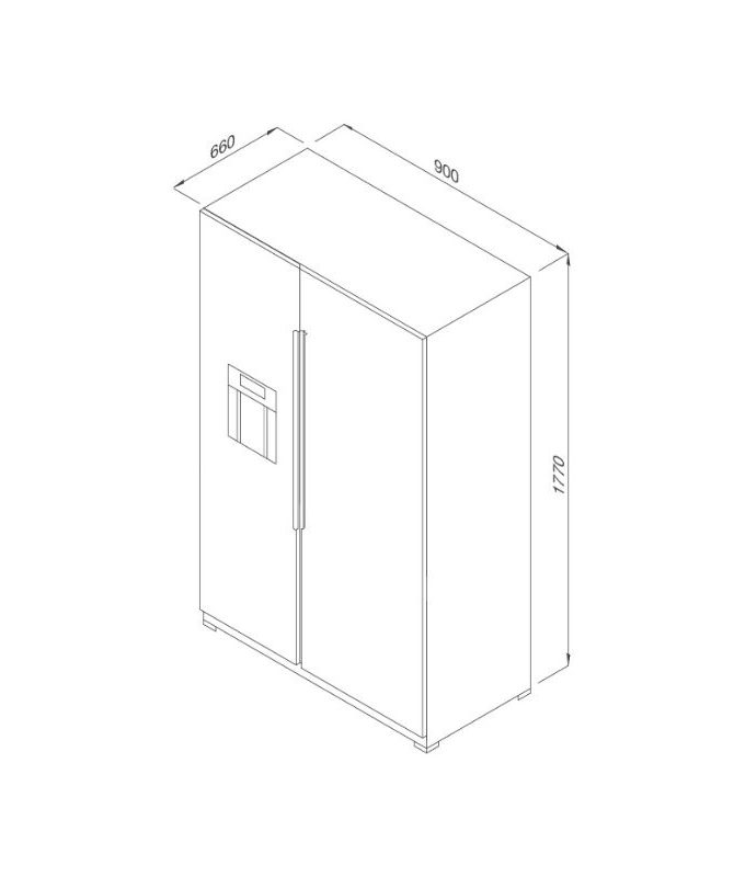Tủ lạnh Side by Side Malloca MF-547 SIM 3 kích thước của Tủ lạnh Side by Side Malloca MF-547 SIM