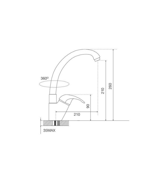 Kích thước vòi rửa bát Malloca K121