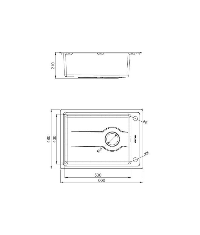 Kích thước của Chậu rửa bát Malloca MS 5066W