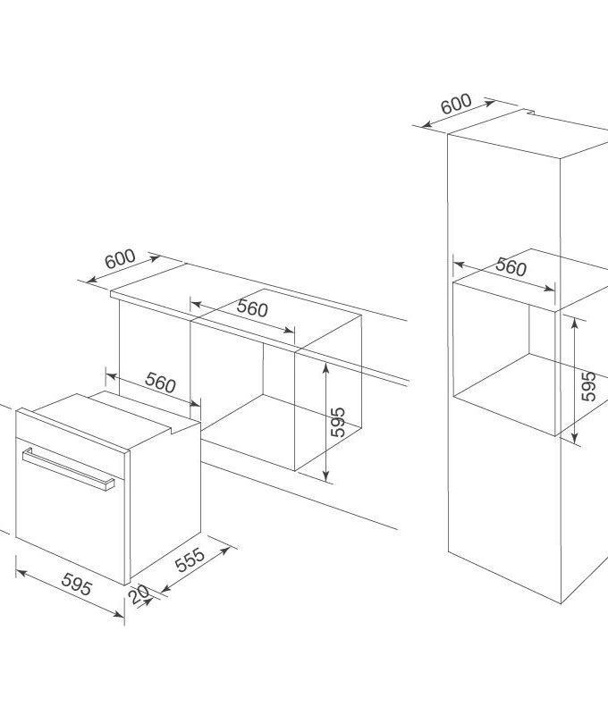 Kích thước lò nướng đa năng Malloca MSO-A75TFT
